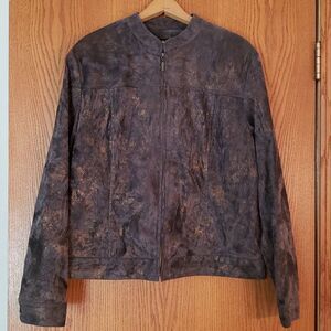 EUC ELCC Lightweight Smoky Colored Front Zip Lined Jacket Sz L